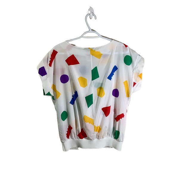 VTG Judy Bond Shape Pattern Short Sleeve Blouse - Picture 2 of 5